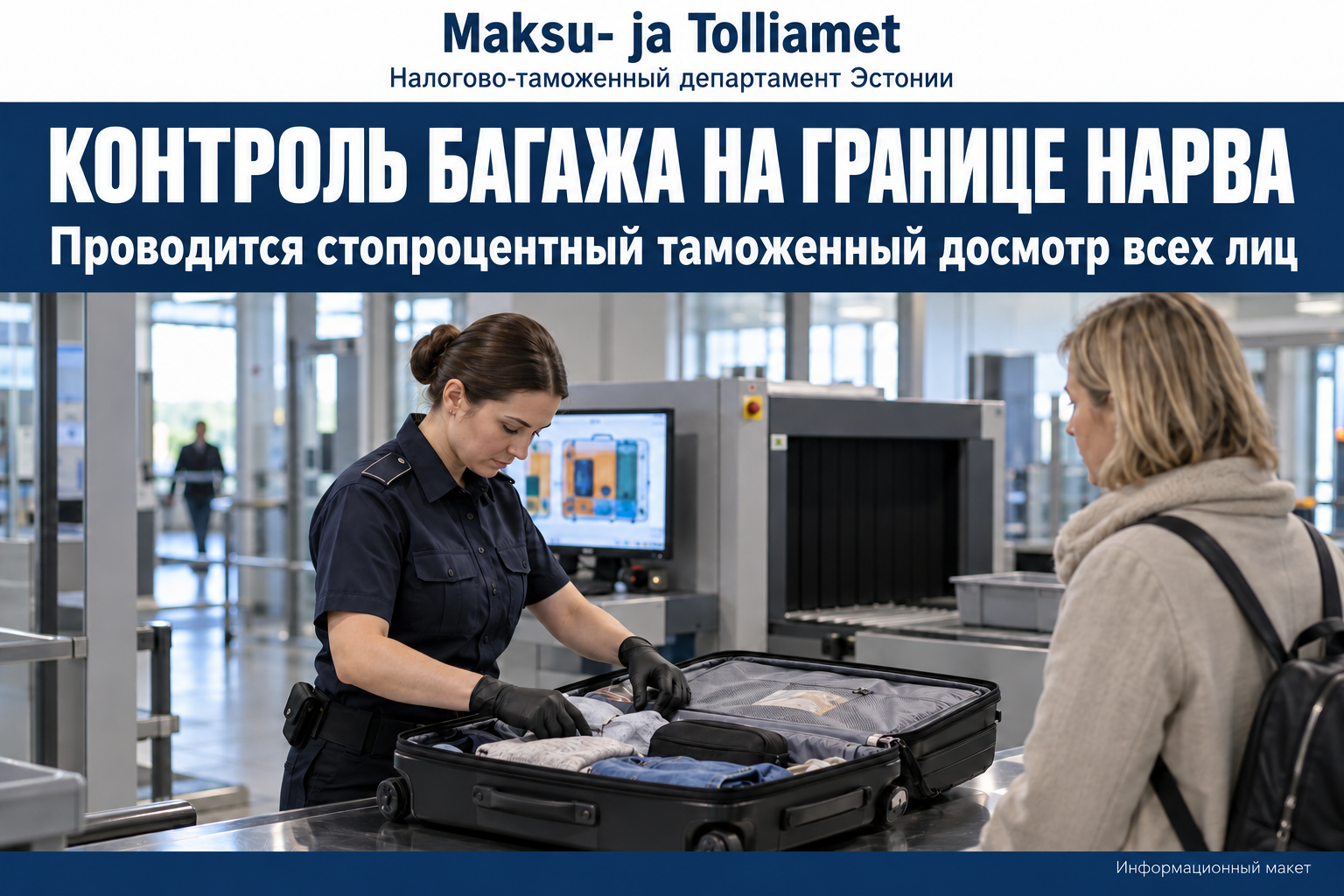 Таможенный контроль на переходе Нарва — Ивангород